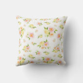 ピンクと黄色の牡丹フローラの水色 クッション (裏面)