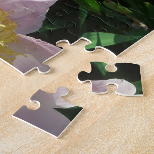 ピンクと黄色の牡丹美しいフローラ ジグソーパズル (側面)