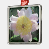 ピンクと黄色の牡丹美しいフローラ メタルオーナメント (左)