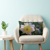 ピンクと黄色の牡丹美しいフローラ ランバークッション (椅子)