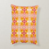 ピンクと黄色の睡蓮アクセント枕 アクセントクッション (裏面(縦))