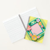 ピンクと黄色の紙の花カスタム咲き ノートブック (内部)