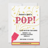 ピンクと黄色の紙吹雪の赤ちゃんシャワー 招待状 (正面)