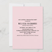 ピンクと黄色の紙吹雪ドット写真卒業 招待状 (裏面)