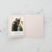 ピンクと黄色の縦ストライプと結婚式の写真 サンキューカード (内部)