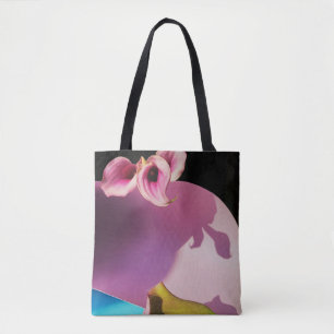 ピンクと黄色の花がピンクの紙 トートバッグ