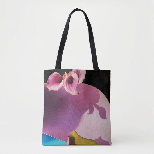 ピンクと黄色の花がピンクの紙 トートバッグ (正面)