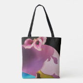 ピンクと黄色の花がピンクの紙 トートバッグ (裏面)