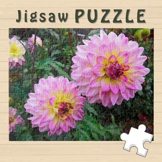 ピンクと黄色の花が咲く美しい写真 -  ジグソーパズル