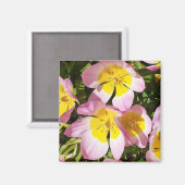 ピンクと黄色の花のマグネット マグネット (正面/裏面)