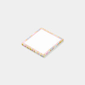 ピンクと黄色の花の模様のポストイットノート ポストイット (アングル)