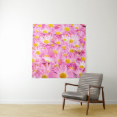 ピンクと黄色の花の背景  タペストリー (インサイチュ)