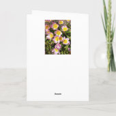 ピンクと黄色の花の誕生日カード カード (裏面)