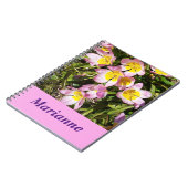 ピンクと黄色の花スパイラルノートブック ノートブック (左側)