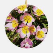 ピンクと黄色の花セラミックオーナメント セラミックオーナメント (裏面)