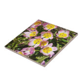 ピンクと黄色の花セラミックタイル タイル (側面)