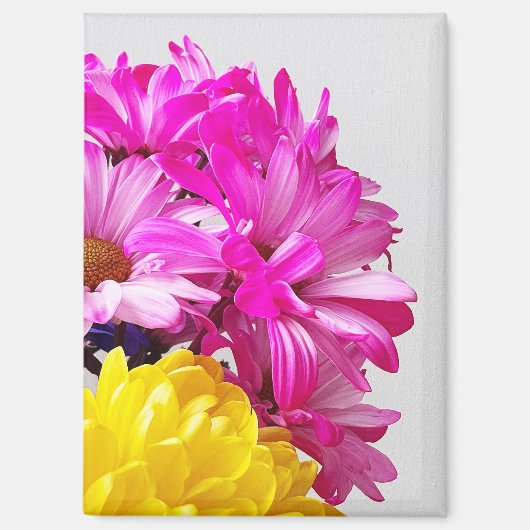 ピンクと黄色の花マグネット – TheDabs by Mari D マグネット (正面)