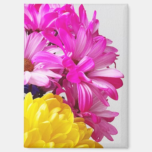 ピンクと黄色の花マグネット – TheDabs by Mari D マグネット (正面)