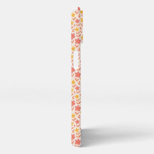 ピンクと黄色の花柄 iPhoneケース (右側面)