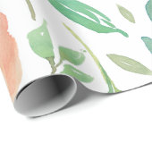 ピンクと黄色の花水色シームレスパター ラッピングペーパー (ロールコーナー)