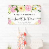 ピンクと黄色の花甘い16ようこそ 横断幕 (インサイチュ)