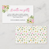 ピンクと黄色の花結婚は贈り物に関するメモ エンクロージャーカード (正面/裏面)