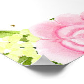 ピンクと黄色の花21歳の誕生日へようこそ ポスター (角)