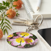 ピンクと黄色の花 キーホルダー (側面)
