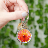 ピンクと黄色の花 キーホルダー (手)