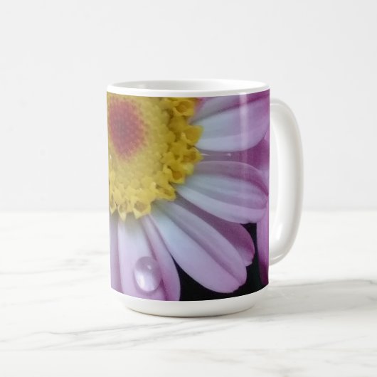 ピンクと黄色の花 コーヒーマグカップ (正面右)