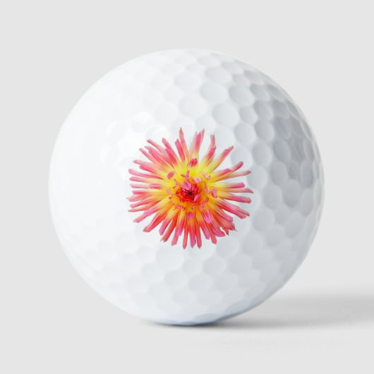 ピンクと黄色の花 ゴルフボール (正面)