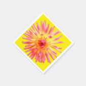 ピンクと黄色の花 スタンダードカクテルナプキン (角)