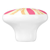 ピンクと黄色の花 セラミックノブ (側面)