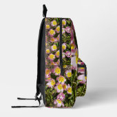 ピンクと黄色の花 プリントバックパック (左)