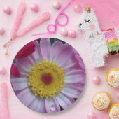 ピンクと黄色の花 ペーパープレート (パーティー)