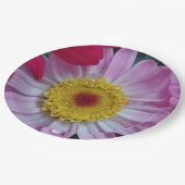 ピンクと黄色の花 ペーパープレート (アングル)