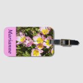 ピンクと黄色の花 ラゲッジタグ (正面横)