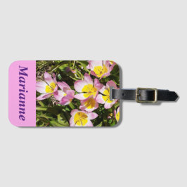 ピンクと黄色の花 ラゲッジタグ