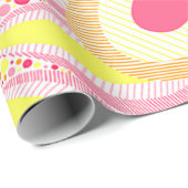 ピンクと黄色の花 ラッピングペーパー (ロールコーナー)