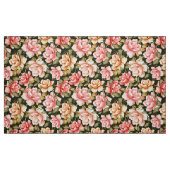 ピンクと黄色の花。ロマンチックなパターン ファブリック (ファットクォーター)