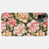 ピンクと黄色の花。ロマンチックなパターン Case-Mate iPhoneケース (裏面(横))