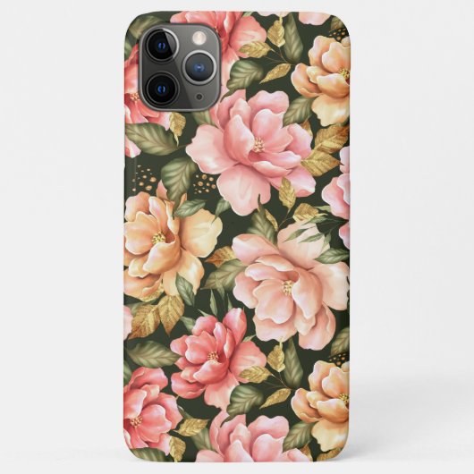 ピンクと黄色の花。ロマンチックなパターン Case-Mate iPhoneケース (裏面)