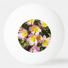 ピンクと黄色の花 卓球ボール