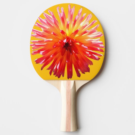 ピンクと黄色の花 卓球ラケット (正面)