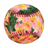 ピンクと黄色の花 野球ボール (正面)
