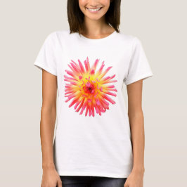 ピンクと黄色の花 Tシャツ
