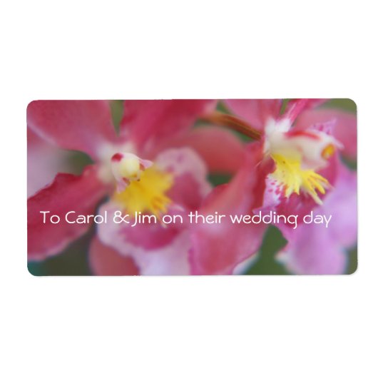 ピンクと黄色の蘭 ラベル (正面)