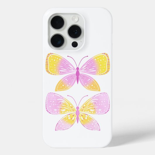 ピンクと黄色の蝶々 Case-Mate iPhoneケース (裏面)