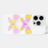 ピンクと黄色の蝶々 Case-Mate iPhoneケース (裏面 (横))