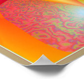 ピンクと黄色の螺旋花 ポスター (角)